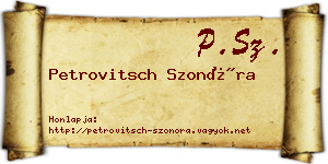 Petrovitsch Szonóra névjegykártya